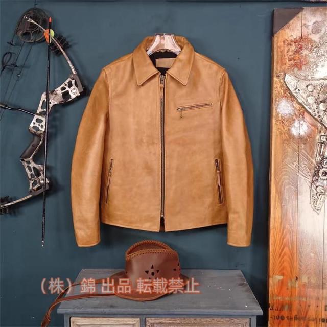 特売！品質保証☆1.2mm カウハイド 復刻40's カーコート レザージャケット ブレーキマン 株式会社錦スイッチヤード オイルレザー 牛革