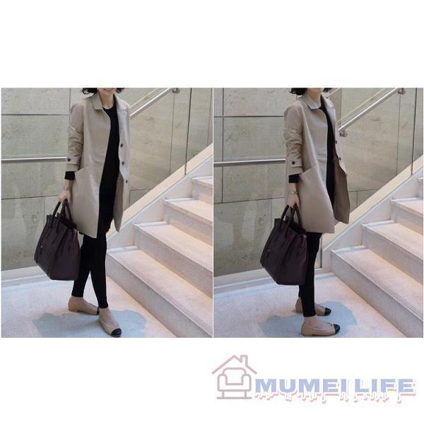 ステンカラーコート 防寒 暖かい トレンチコート 長袖 ベージュ 通勤