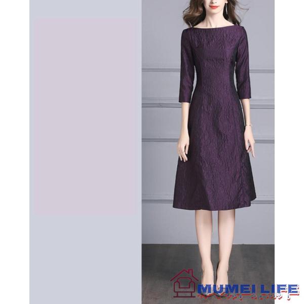 ライン 結婚式 50代 叔母 女性 ワンピース フォーマルドレス 食事会