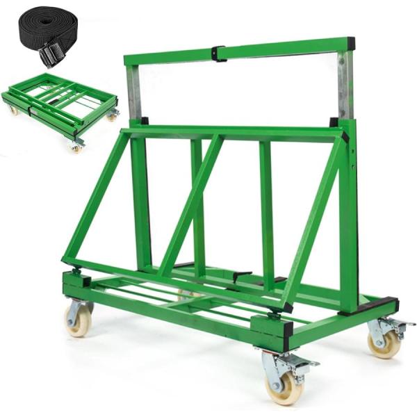 ボード台車運搬台車折りたたみ調整可能な荷台車業務用4輪6インチサイレントホイール長尺物台車輸送ガラス建設現場株式会社錦建物キャリーカート台車板運搬車