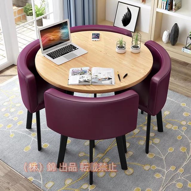 丸テーブルセット4人用ダイニングセット北欧ダイニングテーブルセット食卓セット省スペース錦カフェテーブルシンプルなカジュアルオフィス商談テーブル
