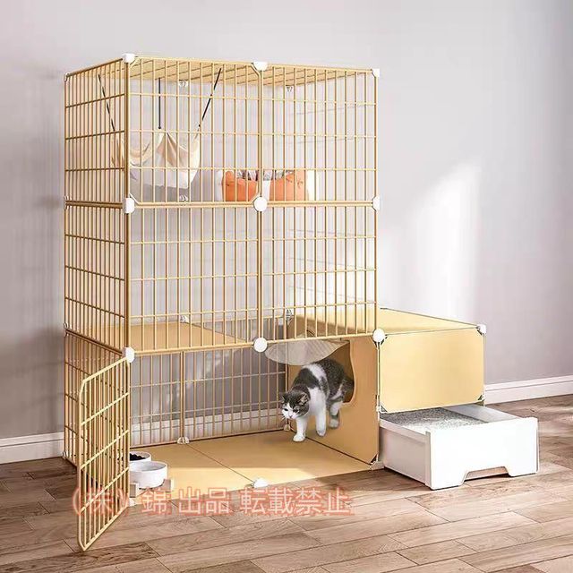 猫ケージ トイレ付大型 キャットケージ ケージ ペットベビー キャット ケージ屋内猫ベビーサークル ゲージ キャットタワー 株式会社錦スタジアム ドア付き