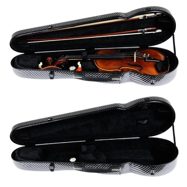 バイオリンケース4/4フルサイズバイオリンケース湿度計付き超軽量炭素