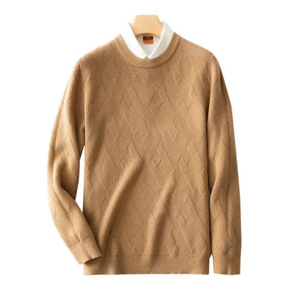 秋冬 暖かいズボン メンズ シンプル厚手カシミヤ ニットセーター 株式
