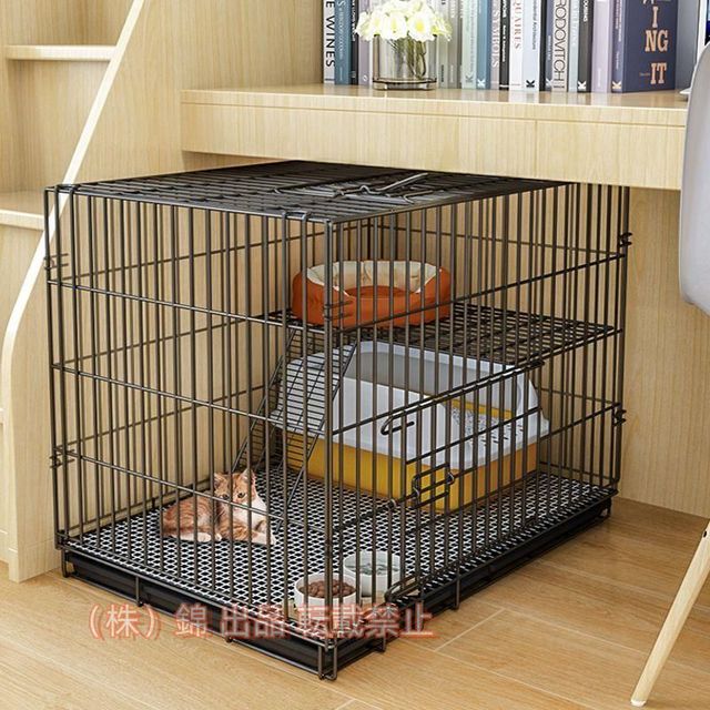 【株式会社錦】 新品猫用ケージ 大型 多頭飼い 組立簡単 折り畳み式 掃除しやすいネコ用ゲージ コンパクト高さ 錆びない キャットハウス R-YMarket-A33