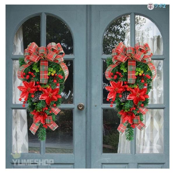 特大　豪華　クリスマスリース 玄関リース 50㎝ 楽天市場】クリスマスリース 玄関 外 飾り 90cm 60cm 大きい