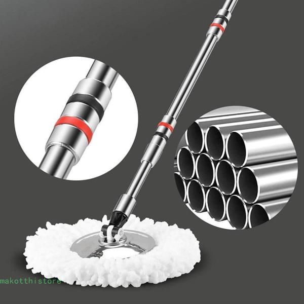 モップ フロアワイパー バケツ付き モップとバケツの瓦礫とバケツスピンモップ屋内/家庭/ビジネスのための360度のマイクロファイバーモップ (Color : Stainless BKWJ ステンレススピンモップとバケツ、モップとバケツ付き瓦礫セット
