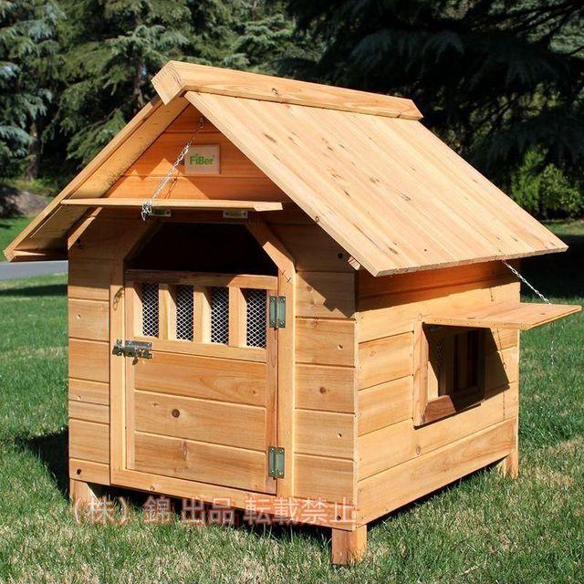 犬小屋 屋外用 大型犬 木製 犬舎 中型犬 屋根 ドア付き 大型屋外犬小屋 犬用ハウス 通気性 暖かい 株式会社錦 日焼け対策 防風 雨除け 耐炭酸化と腐敗