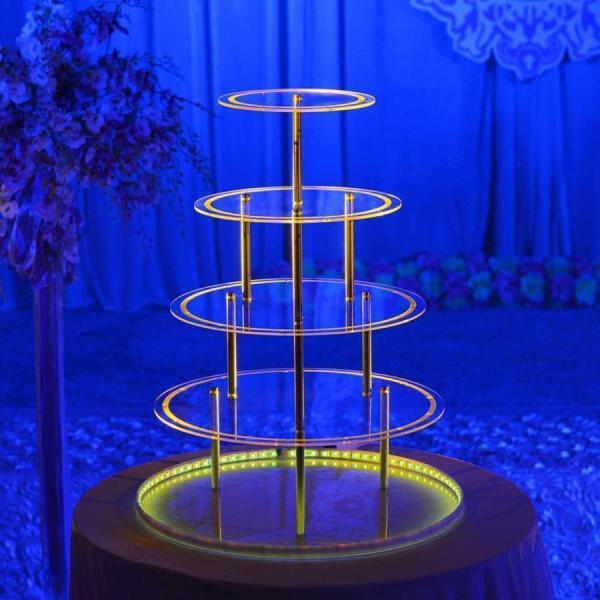 アクリルハイフットワインタワーロマンチックな赤ワインラック3層