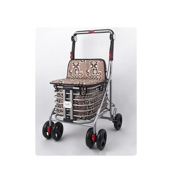 シルバーカー おしゃれ コンパクト 座れる 散歩 シニア 歩行補助 買い物 錦 ショッピングカー 大容量 老人車 手押し車 介護 高齢者 軽量4タイプキャリーカート