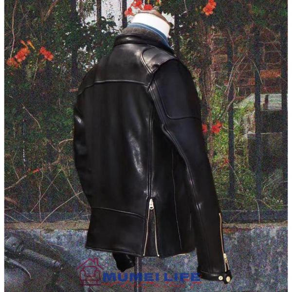 超人気☆1.2mm 30'sスタイル シングルライダース レザージャケット 株式会社錦ブラック トスカーナ植物鞣し革 羊革