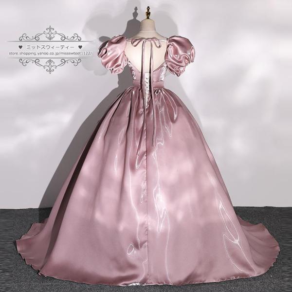 カラードレス ロングドレス 演奏会 プリンセスライン ステージ 舞台衣装 発表会 コンサート コンクール 大人 ピンク パープル 花 中高生 袖なし 編み上げ 安い