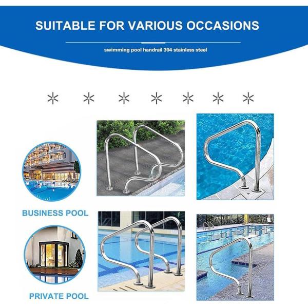 手すり屋外安全 304 ステンレス鋼プール手すりクイック マウント ベース - 31.5X31.5in/80x80cm 株式会社錦 地下プール エントリ用 手すり屋外安全 304 ステンレス鋼プール手すりクイック マウント 株式