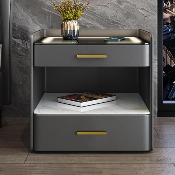 ベッドサイドテーブルスマートベッドサイドテーブル3色照明ナイトライト付きベッドサイドキャビネットソファテーブル錦小型サイドキャビネット50*40*49cmピ スマートベッドサイドテーブル ベッドサイドテーブル 3色照明ナイト
