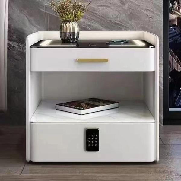 スマートベッドサイドテーブル ベッドサイドテーブル 3色照明ナイト