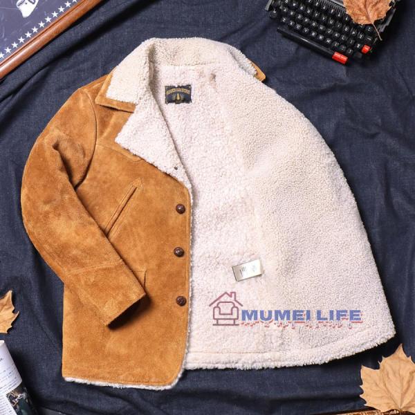 アメリカンレトロファーマーレザーコート男性用、株式会社錦綿第一層牛革と