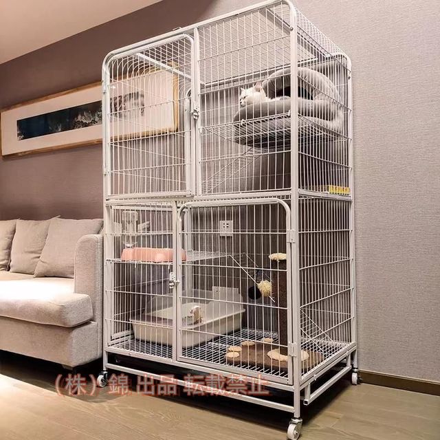 猫用ケージ 大型 多頭飼い 組立簡単 折り畳み式 掃除しやすい