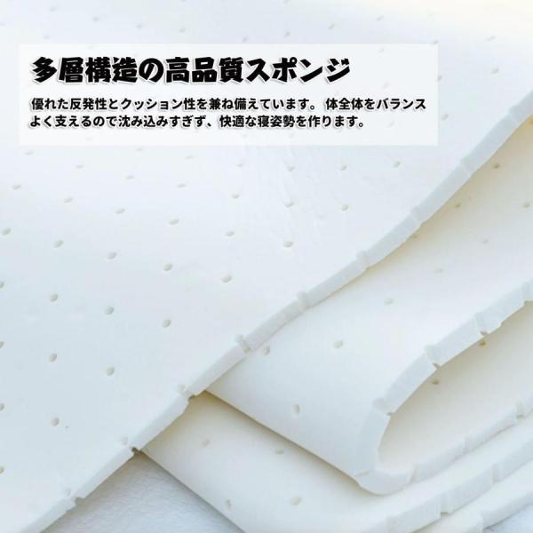 三つ折り高反発マットレスシングル厚10cm凸凹加工消臭炭加工ベロアメッシュ