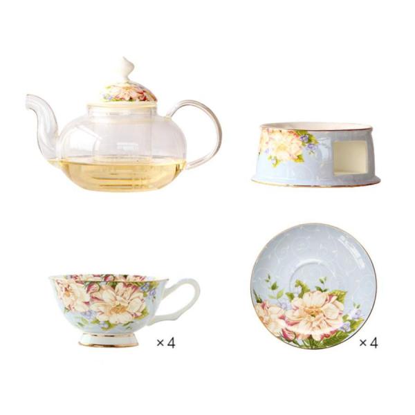 カップソーサー 急須 10個セットセット ティー コーヒーカップセット紅茶 兼用カップ セット ヨーロッパ風 エレガント 株式会社錦 花柄 高台付 おしゃれ_1