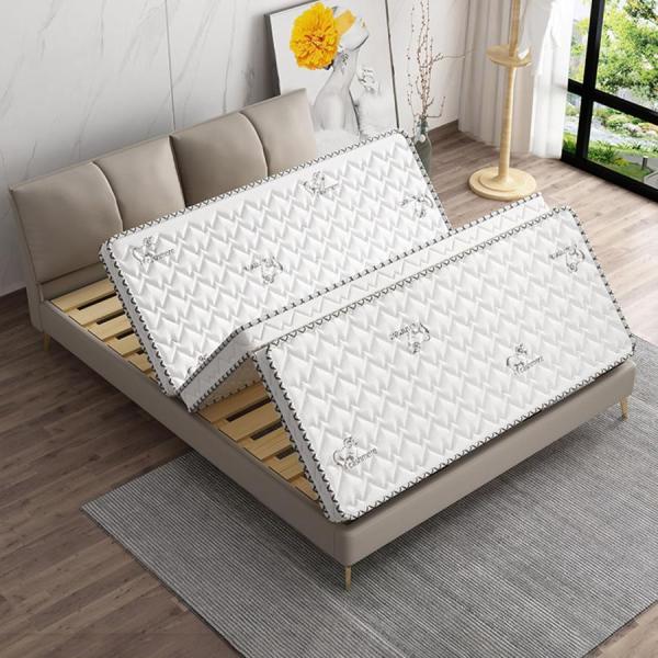 三つ折り高反発マットレスシングル厚10cm凸凹加工消臭炭加工ベロアメッシュ