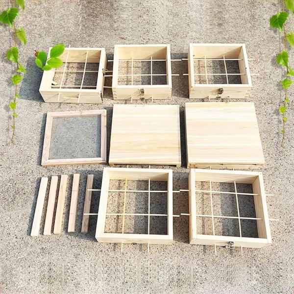 RemixOri みつばちの巣箱 木製 5層 ミツバチ 巣箱 ロック付き 養蜂箱 ミツバチの飼育や採蜜に適用 養蜂器具 防湿 防水 ミツバチ ミツバチ 巣箱 5階 蜜蜂巣箱 杉材 焼彩仕上 ワックスを煮る 5階の格子