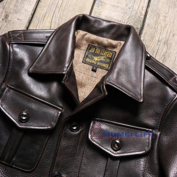》ヘビーウェイト 1.6mm アメリカン牛革 レザージャケット メンズ アメリカンレトロ P37 ショート 株式会社錦ライダース レザージャケット 本革ジャケット