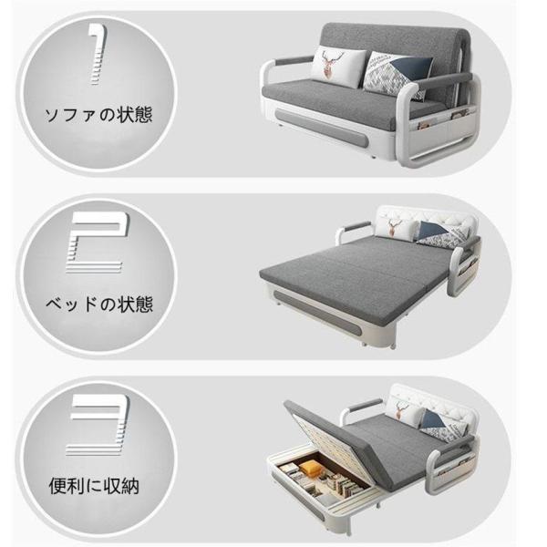 多機能耐久便利実用　折りたたみベッド 収納ケース付き ソファーベッド ダブルベッド 洗える布地綿麻 株式会社錦ソファー 家庭用_2