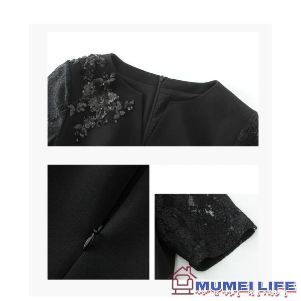 ライン ロング 半袖 結婚式ワンピース フォーマルドレス お食事会 両親