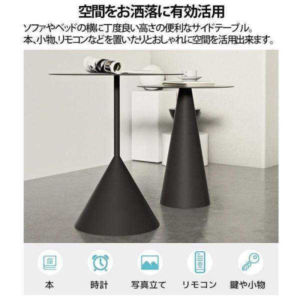 【予約】展示品 サイドテーブル 北欧 おしゃれ アイアン ミニテーブル テーブル ソファ ベッド 錦インダストリアル シンプル 直径40cm Sサイズ SD-10BKS_2