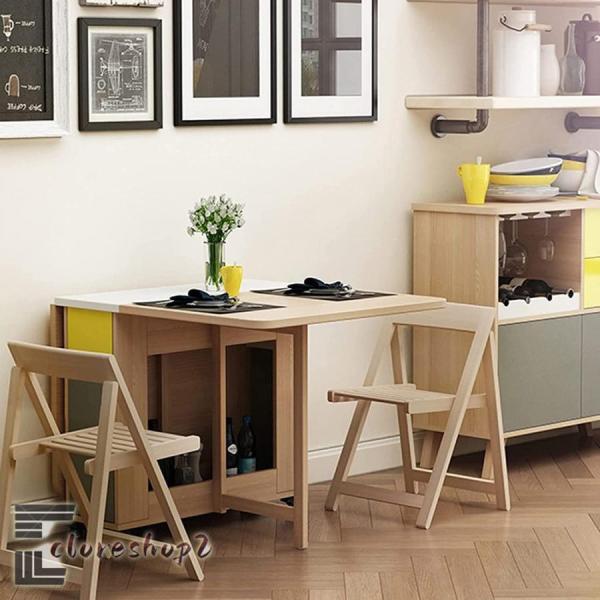 折りたたみダイニングテーブル✨万能ドロップリーフダイニングテーブル