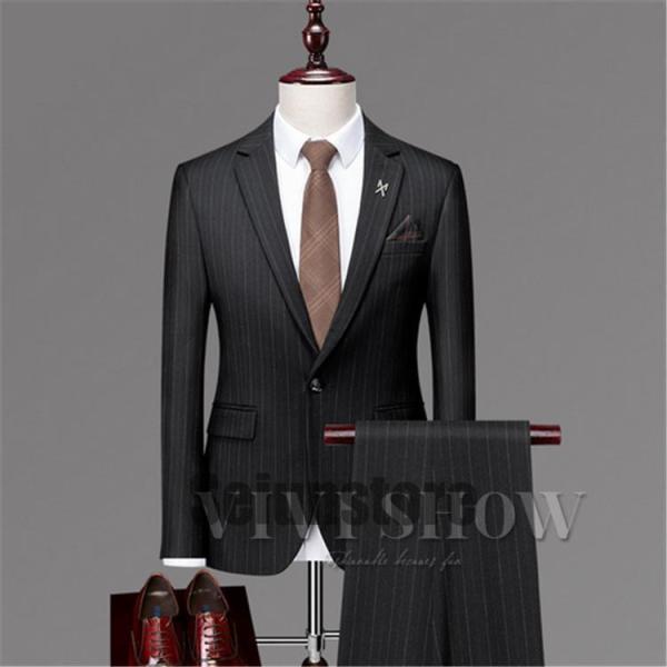 スーツ メンズスーツ ストライプ スリム ストレッチ 紳士服 3点セット シングルスーツ 株式会社錦ビジネススーツ スーツ メンズスーツ ストライプ スリム ストレッチ 紳士服 3点セット