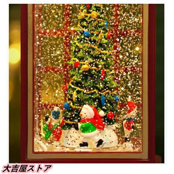 スノードーム クリスマスオルゴール メリーゴーランドオルゴール クリスマスツリースノーグローブ LEDライト内蔵 株式会社錦8曲自動ループ クリスマスプレゼント_15