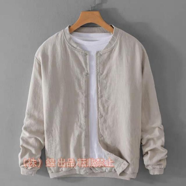 綿麻 メンズ アウター スタジャン サマー MA-1 リネン株式会社錦 スタジアムジャンパー 春夏