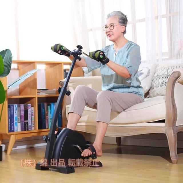 高齢者向けエアロバイク家庭用、調整可能なペダルエクササイザーハンドアームレッグ＆ニーリカバリー用フィットネスリハビリ機器