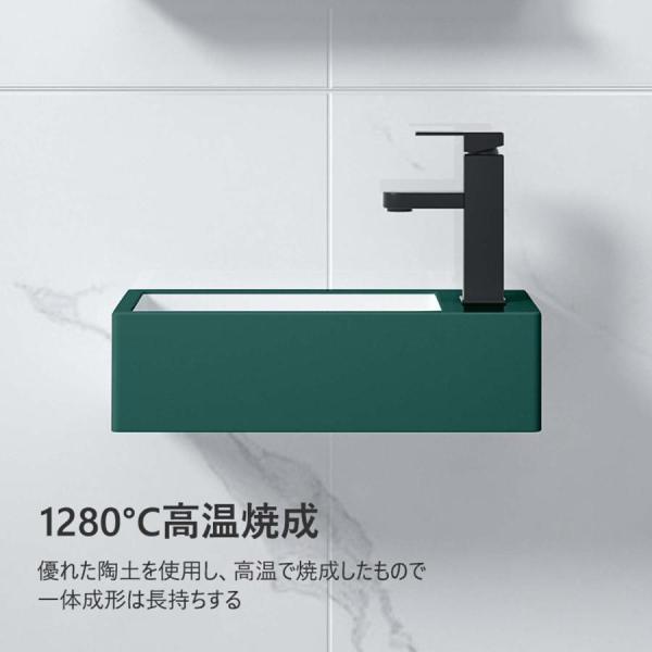 壁掛け手洗い器ミニ手洗い器排水セット付きコンパクト小型おしゃれ洗面ボウル錦陶器製洗面ボール洗面鉢手洗いボウル小さなトイレに適しシンプルバル_2