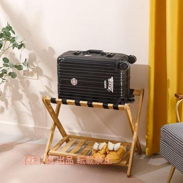 バゲージラック 荷物置き バッゲージラック 靴棚付きブラック