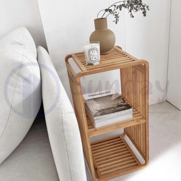 棚 ラック 収納シェルフ 1段2段3段 竹製 フラワーラック 花台 オープン