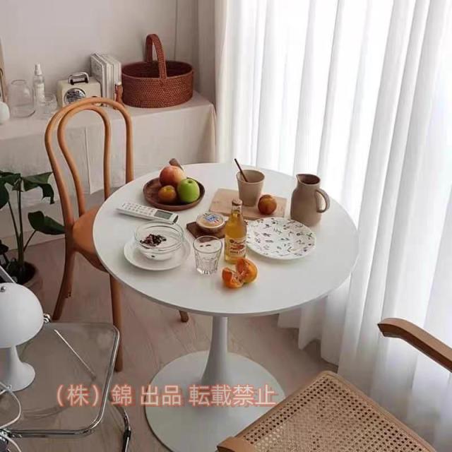 ダイニングテーブル 丸テーブル 白 幅60cm幅70cm幅80cm 組み立て簡単 お手入れ簡単 円形 スチール MDF ホワイト錦 省スペース コンパクト 2人用 3人用おしゃれ