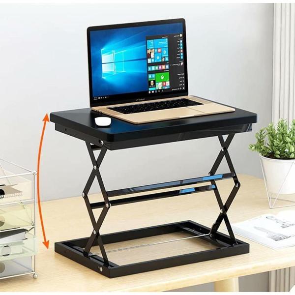 昇降式デスクキャスター付スタンディングデスク折り畳式コンパクトテレワークデスク 昇降デスク 折りたたみテーブル パソコンデスクスタンディングデスク
