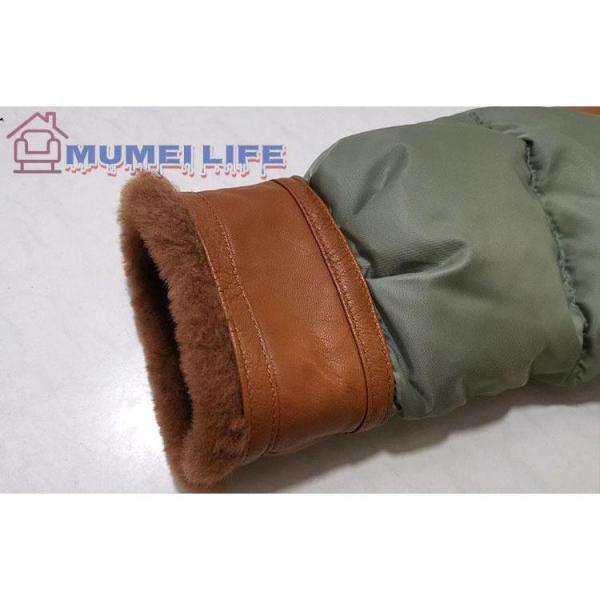 3XL☆ライダースダウンレザージャケット☆茶☆ 上層羊皮 保温 防風