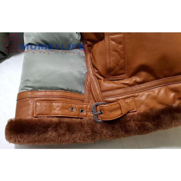 3XL★ライダースダウンレザージャケット★茶★ 上層羊皮 保温 防風 雨よけ 株式会社錦飛行服 ダウン 3XL☆ライダースダウンレザージャケット☆茶☆ 上層羊皮 保温 防風