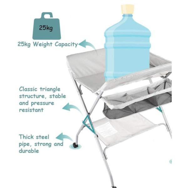 ポータブルベビー着替えステーション 高さ調節可能 - 折りたたみ式