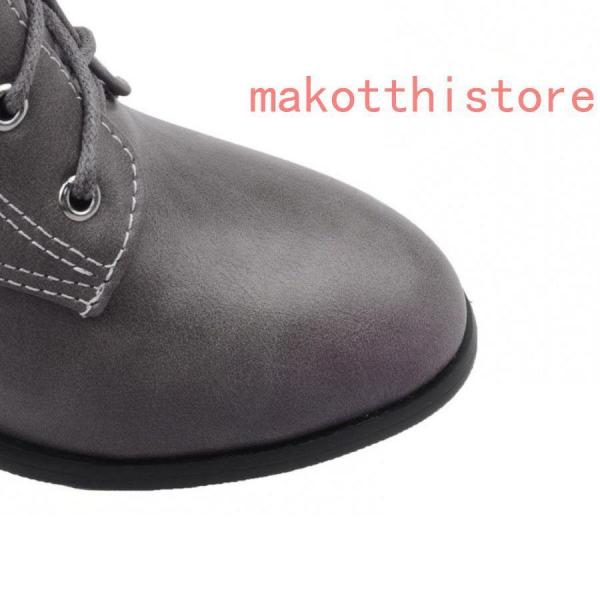 ショートブーツ ジャンヌ ダルク風 太ヒール 編み上げブーツ レースアップ株式会社錦  袴ブーツ パンク靴 ベージュ 大きいサイズ 23.5cm チャンキーヒール