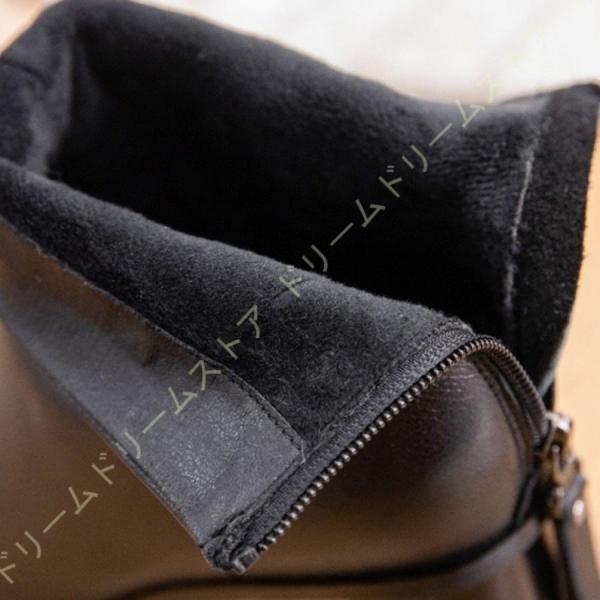 ポインテッドトゥブーツ レディース バックジップ 黒 厚底 ショート