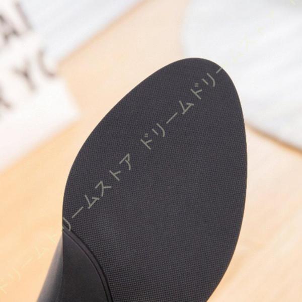 ポインテッドトゥブーツ レディース バックジップ 黒 厚底 ショート