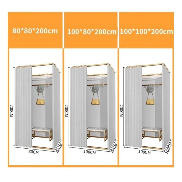 フィッティングルーム 試着室 簡易 店舗 カーテンタイプ フック付き