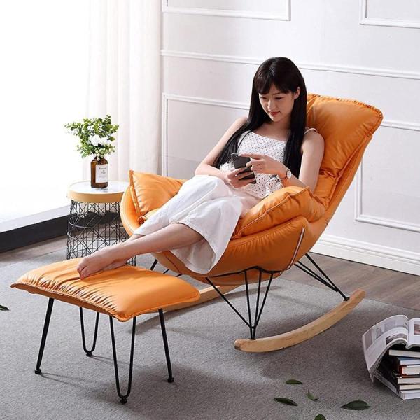 大きいロッキングチェア 2点セット 北欧 リクライニングチェア