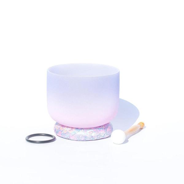 8/10インチの曇りクリスタルの歌のボウルセット、7つのチャクラの