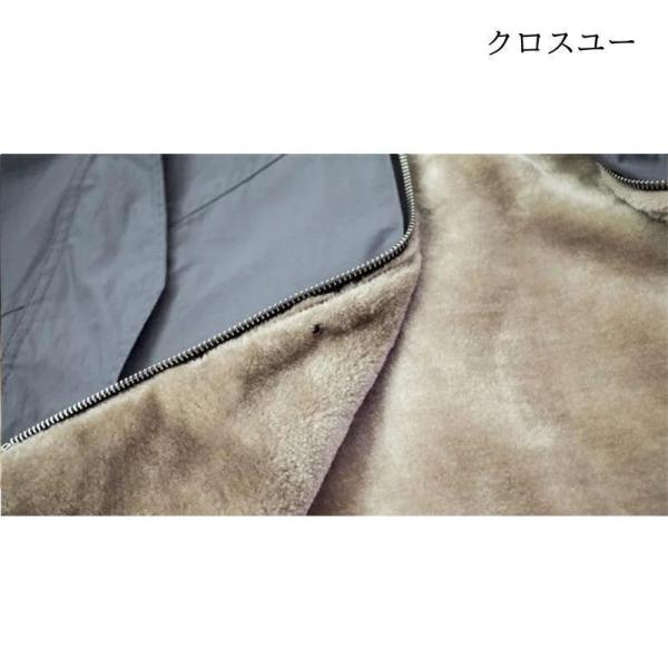 モッズコートレディース裏ボアフードファー付き中綿キルティングロングミリタリーコート錦防寒着秋冬アウター大きいサイズロングコートトレンチコ_16