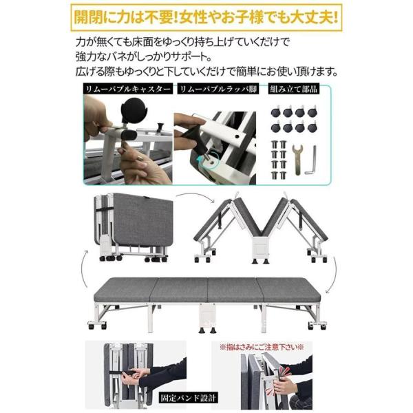 おりたたみベッドコンパクト折りたたみベッド四つ折りシングル簡易